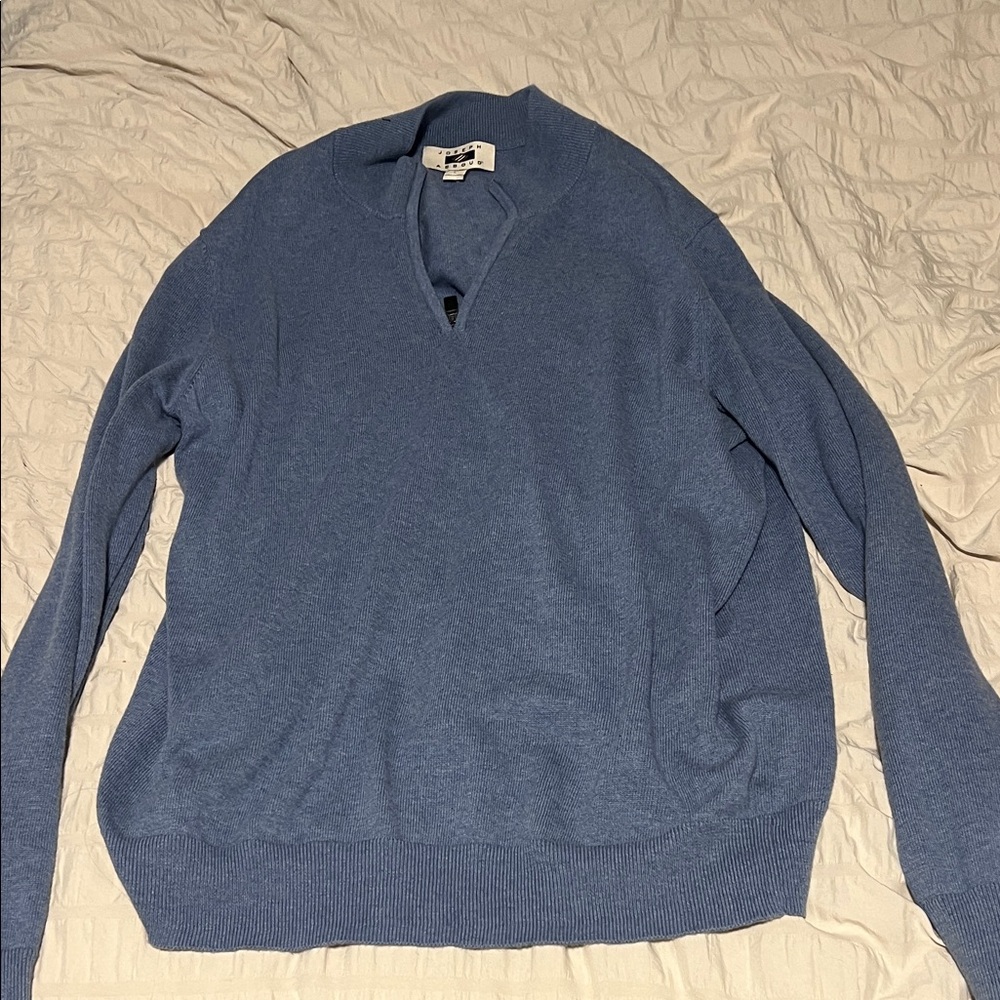 Joseph Abboud Zip-Up Sweater in Soft Blue